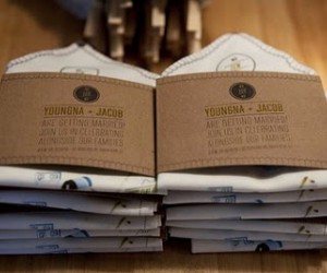 Beautifully designed hankerchief wedding invites; A map on handkerchiefs featuring di...