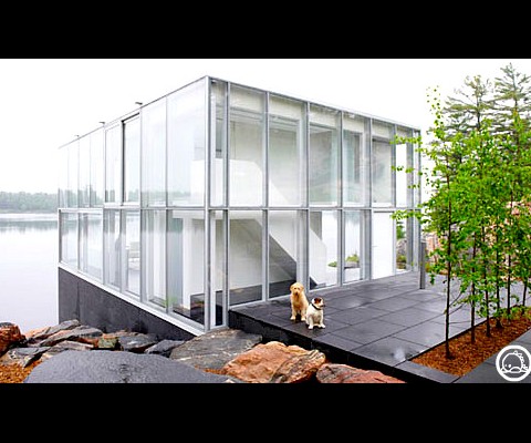 This studio/boat house, designed by gh3, is located in Canada on Stoney Lake. They has created a glass environment for a photographer designed to maximise natural light. The final product resulted in creating architecture of both iconic resonance and innovative design.