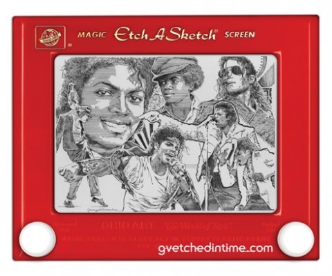 The tributes to Michael Jackson have been coming out of the woodworks lately, but this one is just astonishing. Artist George Vlosich III put over 150 hours of effort into this Etch-A-Sketch tribute. The truly amazing thing is that he's got a whole gallery of similar portraits.