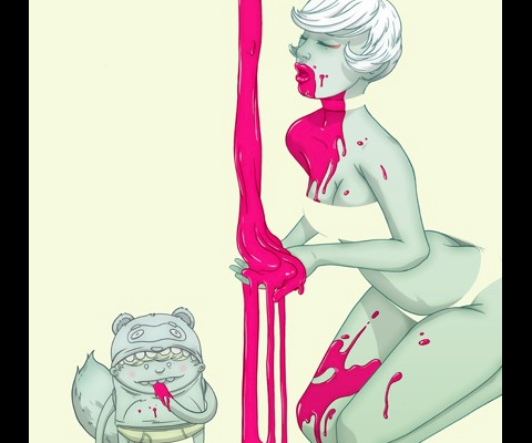 Raccoonnook is an artist based out of Brooklyn, New York. His primary mediums are graphic design, digital art, and illustration.  I think his work is unique and pretty darn amazing.